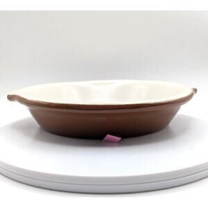 H.F. COORS Chefsware 9.5" Round Baking Dish White Stoneware USA Oven Safe
